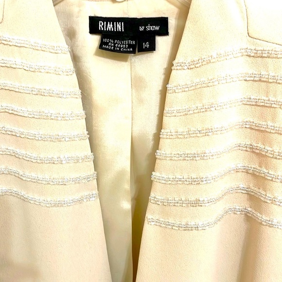 Rimini Beaded Jacket Ivory crepe sz 14 - Picture 2 of 4